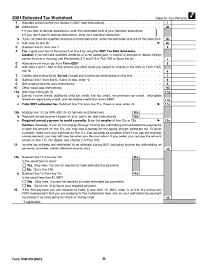IRS 1040-ES 2021-2024 - Fill out Tax Template Online