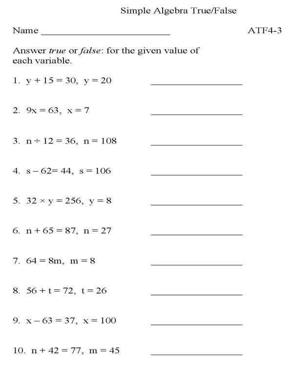 10th grade algebra 2 worksheet