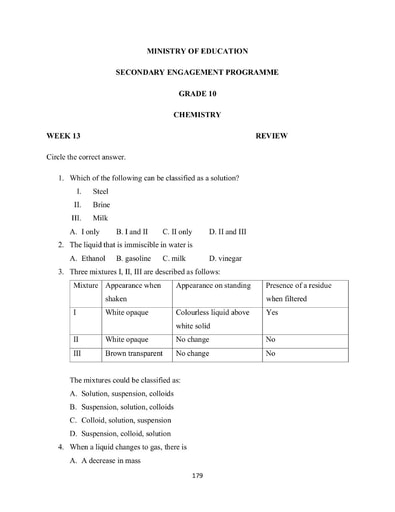 10th grade chemistry worksheet