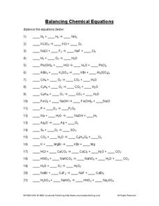 10th grade chemistry worksheet