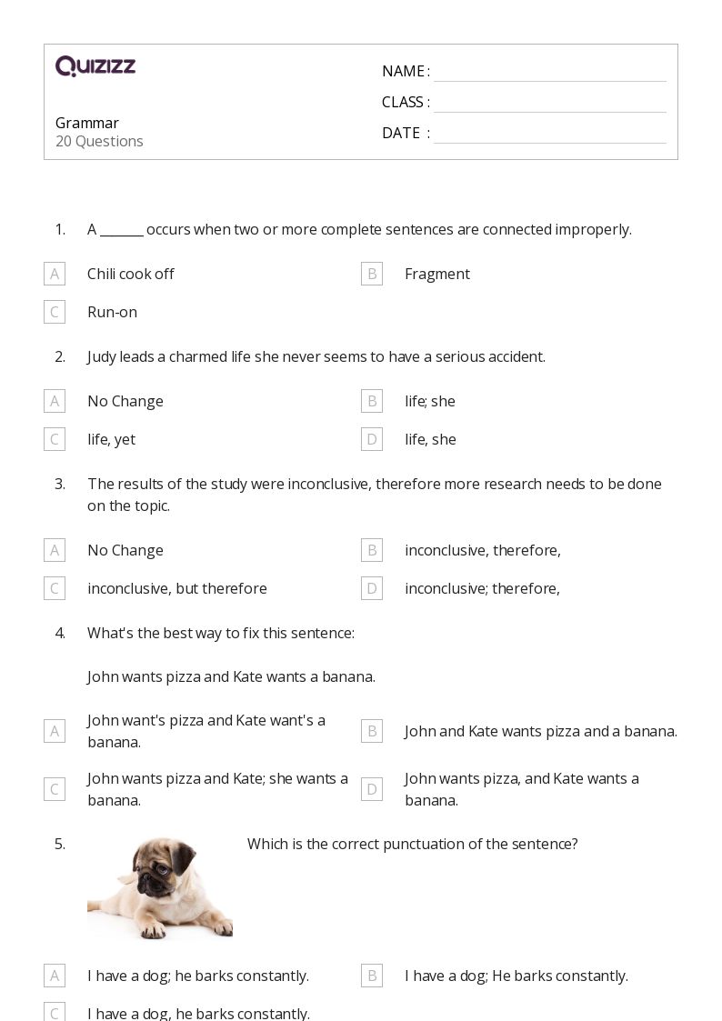 50+ Grammar worksheets for 10th Grade on Quizizz | Free &  Printable