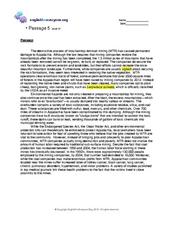 Reading Comprehension 5: Level 10 Worksheet for 9th - 10th Grade ...