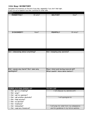 Step 10 Worksheet - Fill Online, Printable, Fillable, Blank ...