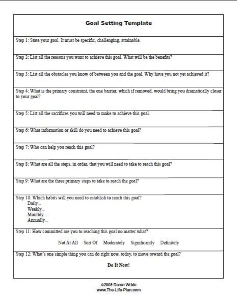 Goal Setting Worksheet - HubPages