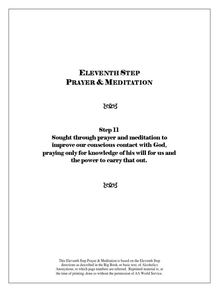 11th Step Prayer &  Meditation Guide | PDF | The Big Book ...