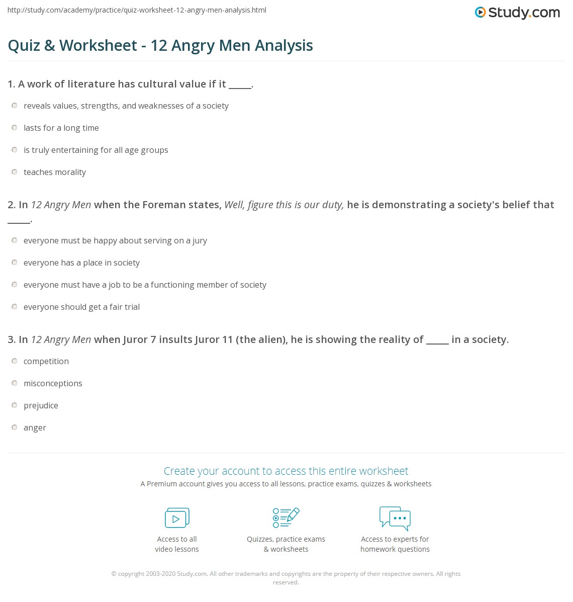 12 angry men worksheet