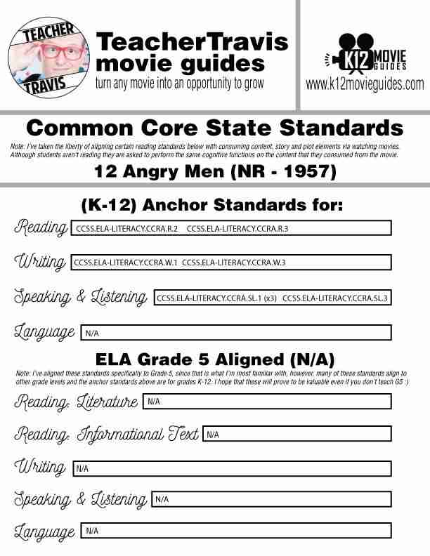 12 Angry Men Movie Guide | Questions | Worksheet | Google Classroom (NR -  1957)