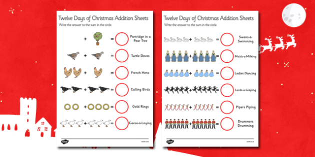 12 days of christmas worksheet