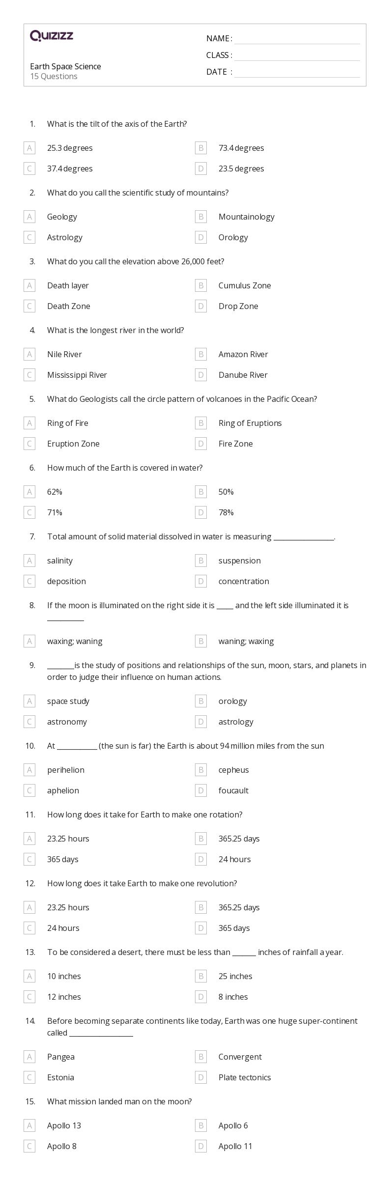 50+ Science worksheets for 7th Grade on Quizizz | Free &  Printable