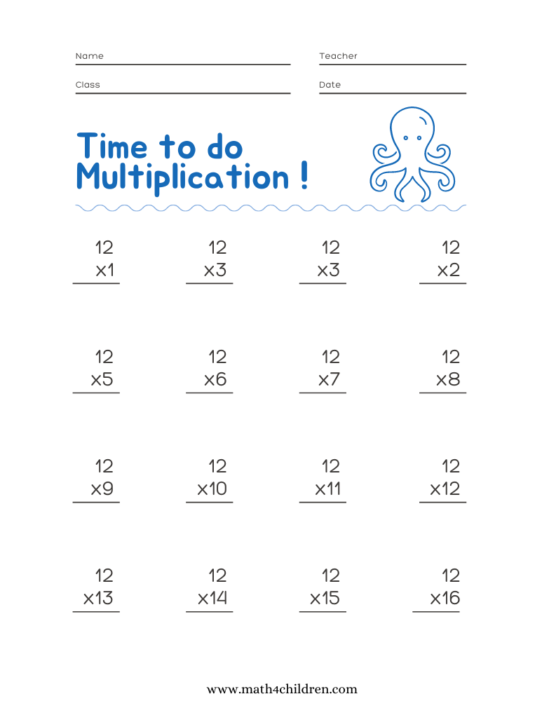 Free 12 Times Table Quiz Printable Download Free 12 Times Table Quiz 