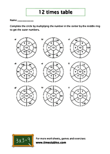 Free 12 times table worksheets at Timestables.com