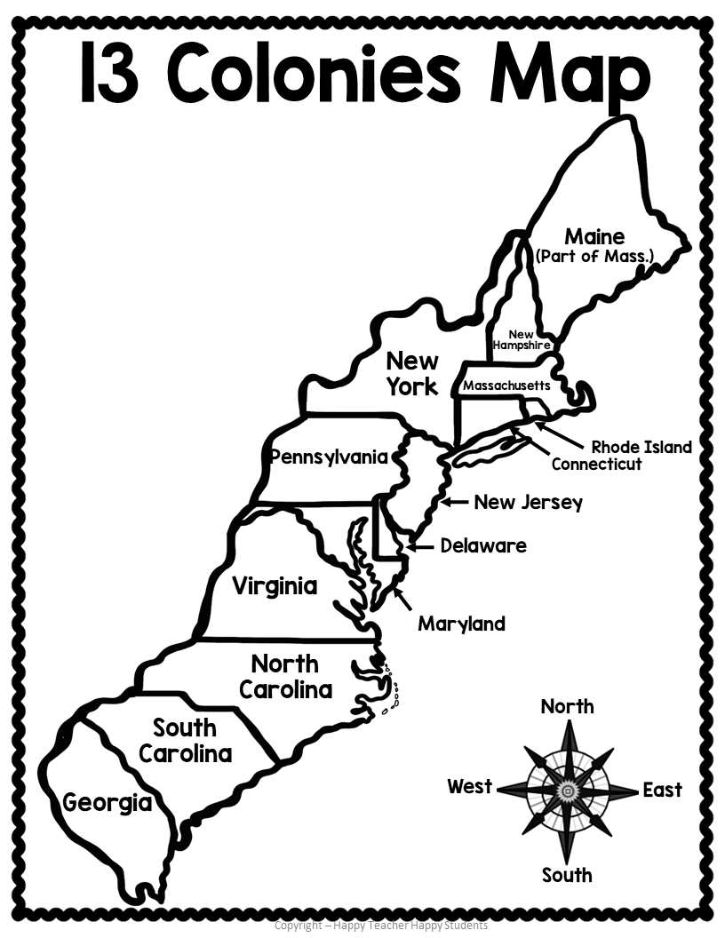 13 Colonies Coloring Pages 2025 