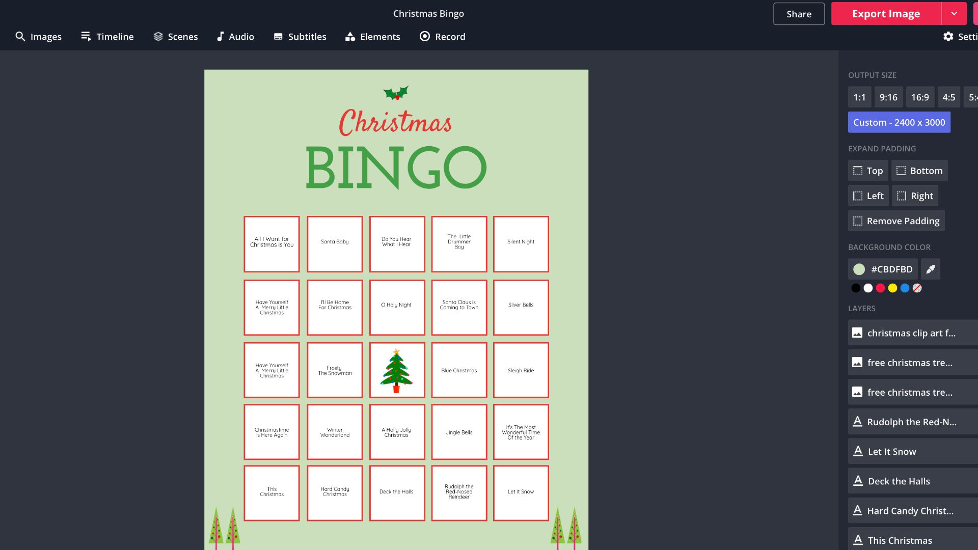 How to Make a Christmas Bingo Card (Free Template)