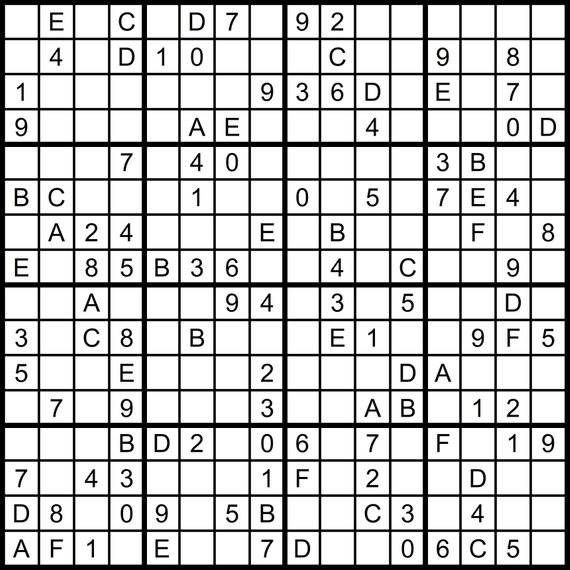 16x16 sudoku printable