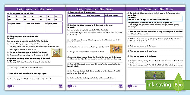 1st and 3rd person worksheet