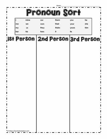 1st and 3rd person worksheet