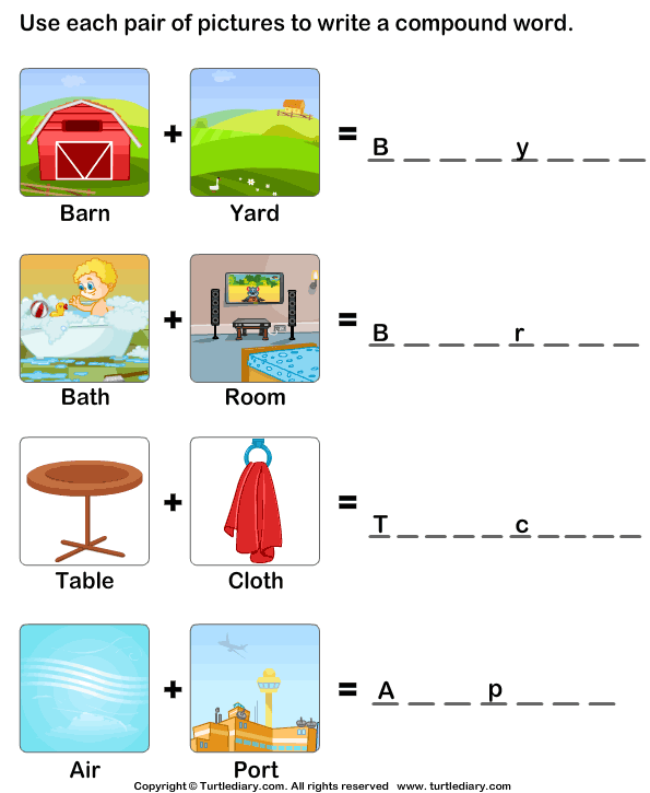 1st grade compound words worksheet