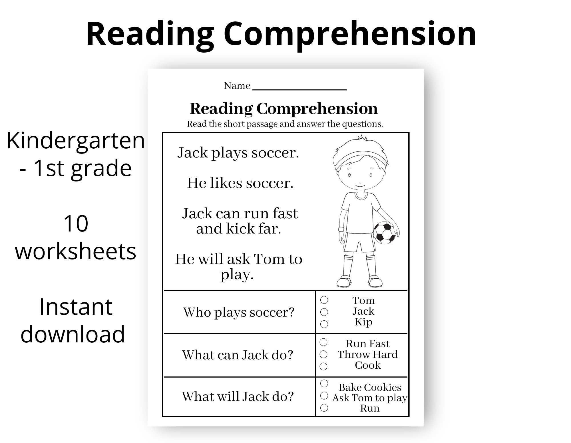 1st grade comprehension worksheet