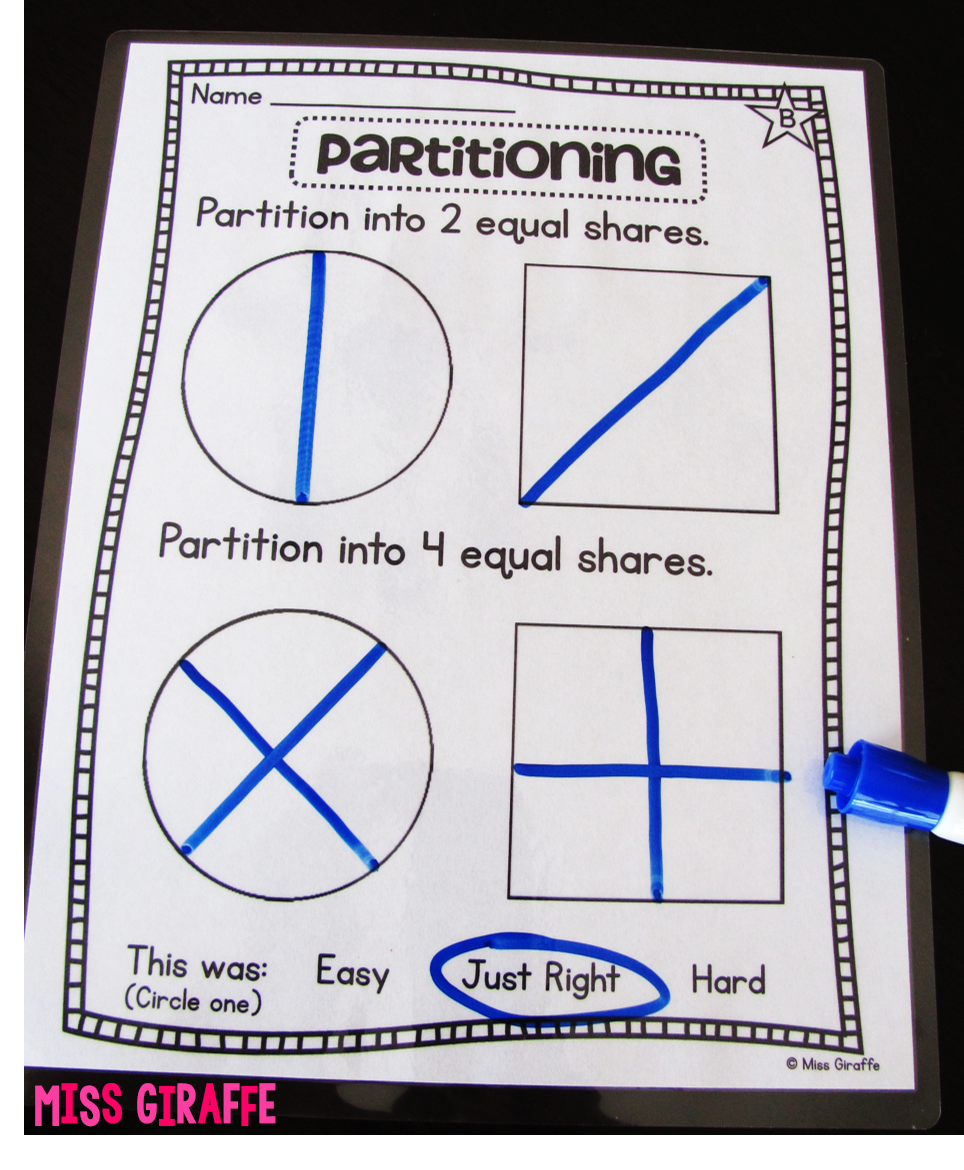 Miss Giraffes Class: Fractions in First Grade
