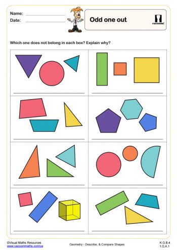 1st grade geometry worksheet