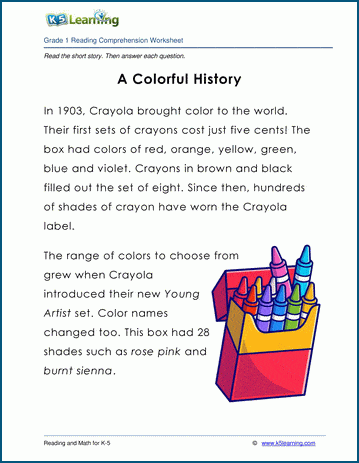 1st grade history worksheet