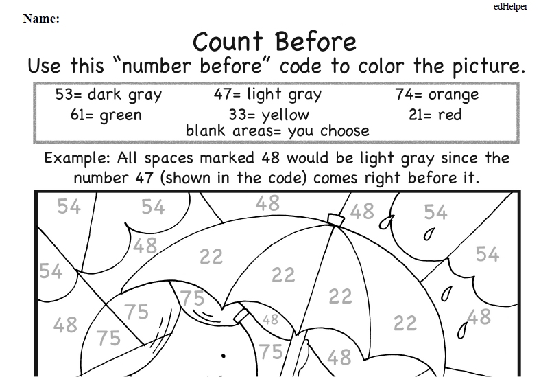 1st grade math coloring worksheet