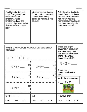 1st Grade Word Problems | FreeEducationalResources.com