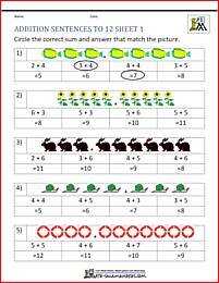 First Grade Addition Worksheets