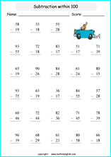 1st grade math worksheet subtraction with regrouping