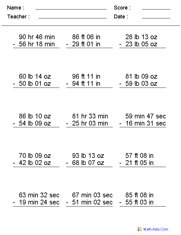 1st grade math worksheet subtraction with regrouping