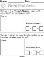 First Grade Subtraction Math Worksheets - Twisty Noodle