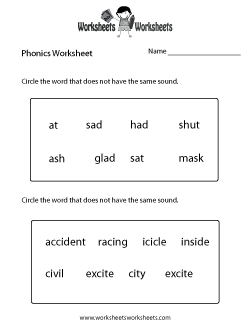Phonics Worksheets | Worksheets Worksheets