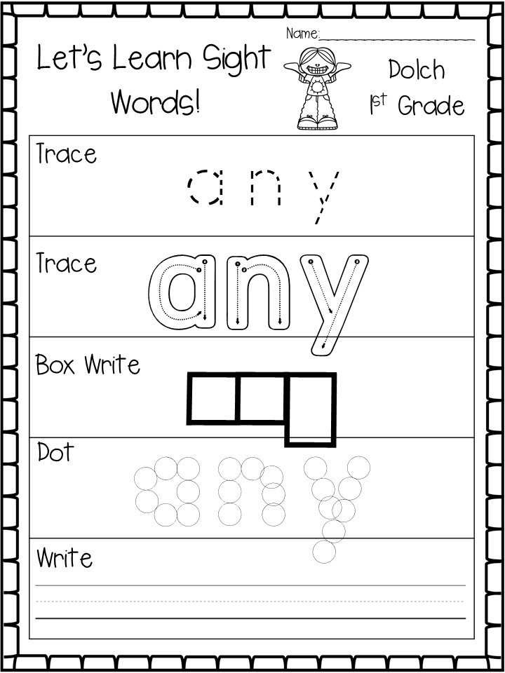 Dolch 1st Grade Lets Learn Sight Words Worksheets.