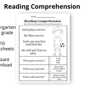1st grade reading comprehension worksheet pdf