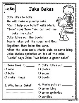 First Grade Reading Comprehension Passages and Questions Kindergarten BUNDLE