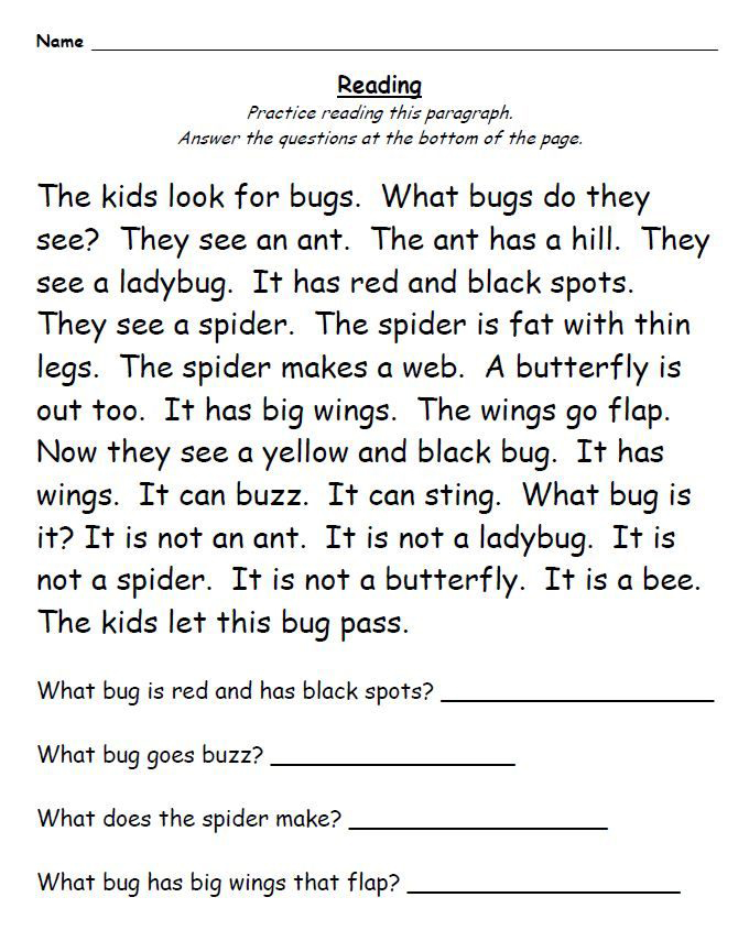 1st grade reading worksheet free printable