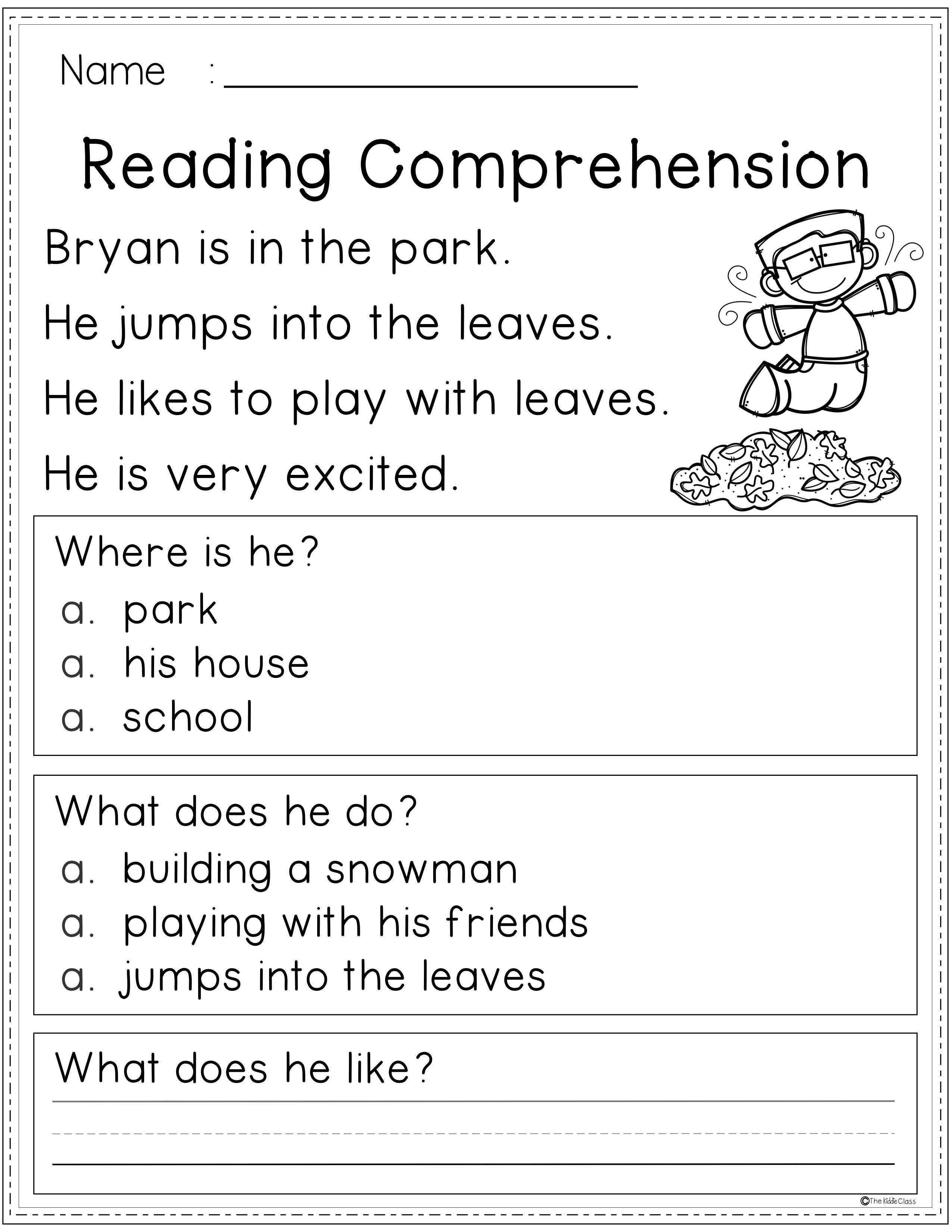1st grade reading worksheet free