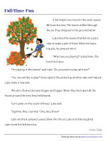 Reading Comprehension Worksheets for Grade 1