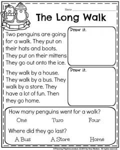 1st grade reading worksheet