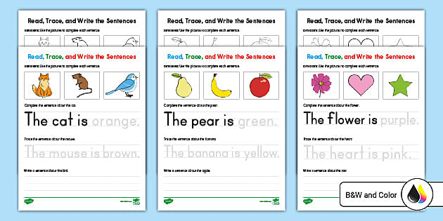 1st grade sentence writing worksheet