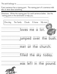 Writing Conventions: Sentence Completion Worksheet for 1st Grade ...