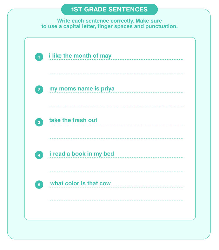 1st Grade Sentences | Download Free Printables For Kids