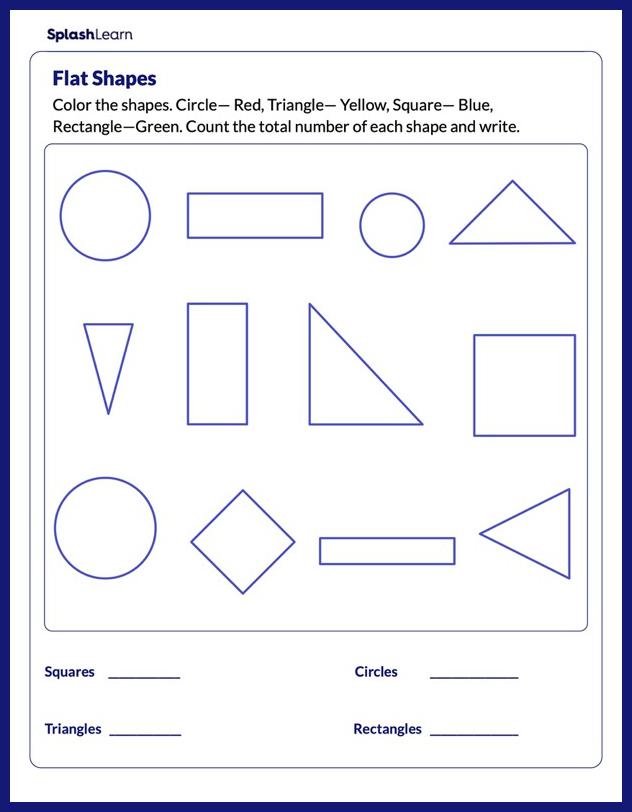 Identify the Flat Shapes Math Worksheets SplashLearn Worksheets