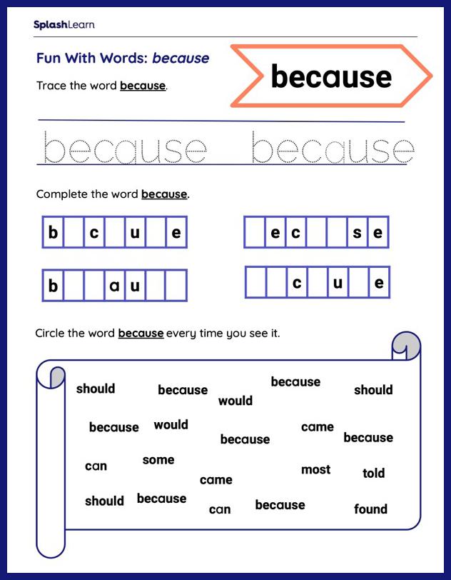 1st grade sight word worksheet