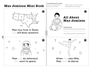 Mae Jemison Mini Book | Worksheet 