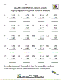 1st grade subtraction worksheet without regrouping