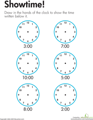 Telling Time: Showtime! | Worksheet 