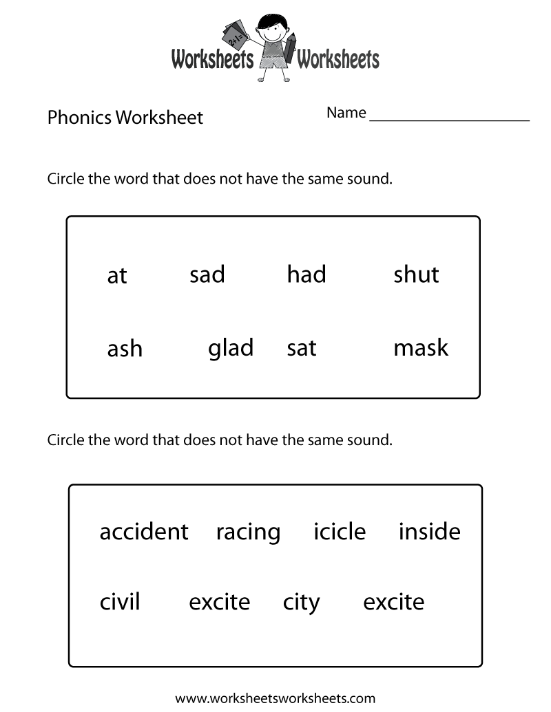 First Grade Phonics Worksheet | Worksheets Worksheets