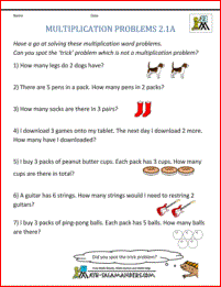 Multiplication Word Problem Area 2nd Grade