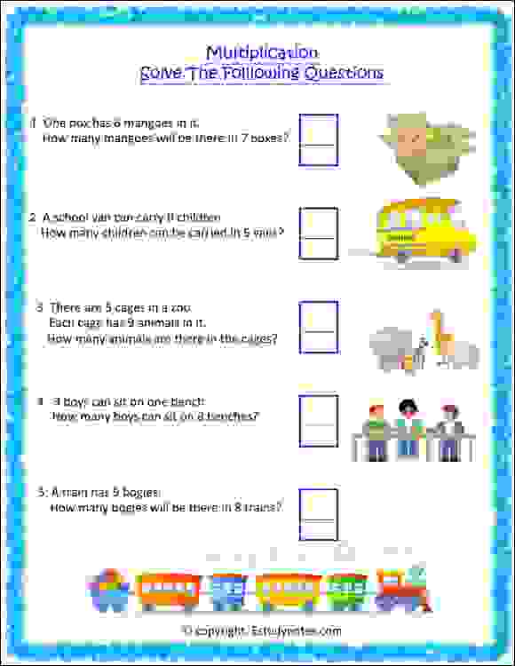 Multiplication Word Problems Worksheet 1 - Worksheets Library